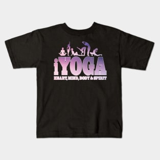 iYoga Heart Mind Body and Spirit Yoga Shirt and Gifts Items Kids T-Shirt